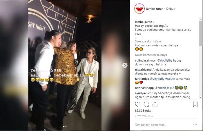 Al Ghazali memeluk kedua orang tuanya. - Instagram @lambe_turah