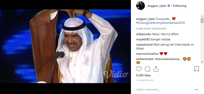 Anggun C Sasmi mengunggah fotoSheikh Ahmad Al-Fahad Al-Sabah.