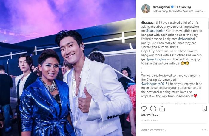 Dira Sugandi dan Siwon Super Junior