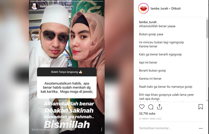 Habib Usman jawab status hubungannya dengan Kartika Putri