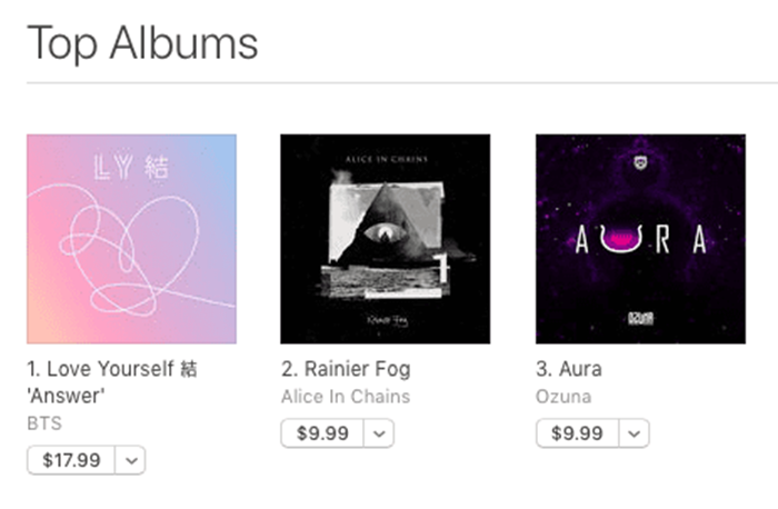 Soompi
iTunes Top Album Chart