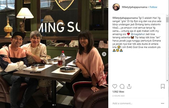 Unggahan Fifi Letty bersama Raffi Ahmad