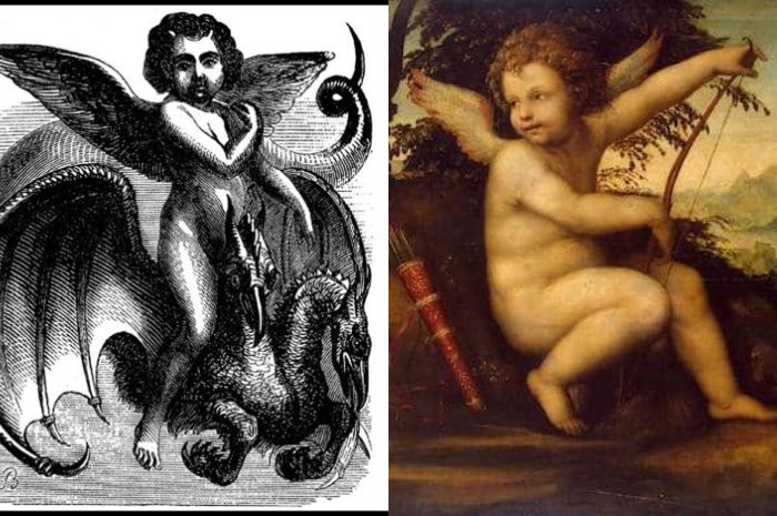 Valak (kiri) secara visual mirip dengan Cupid (kanan) faustus crow/My Modern Met