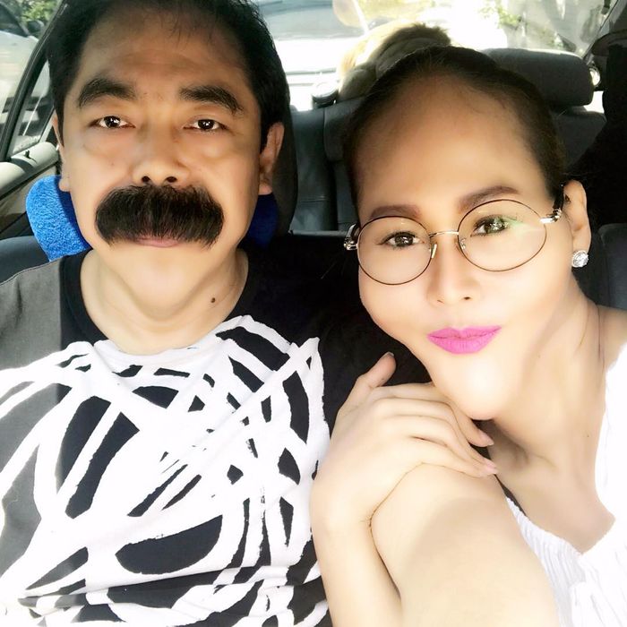 Inul Daratista juga mencoba edit foto dengan dagu lancip