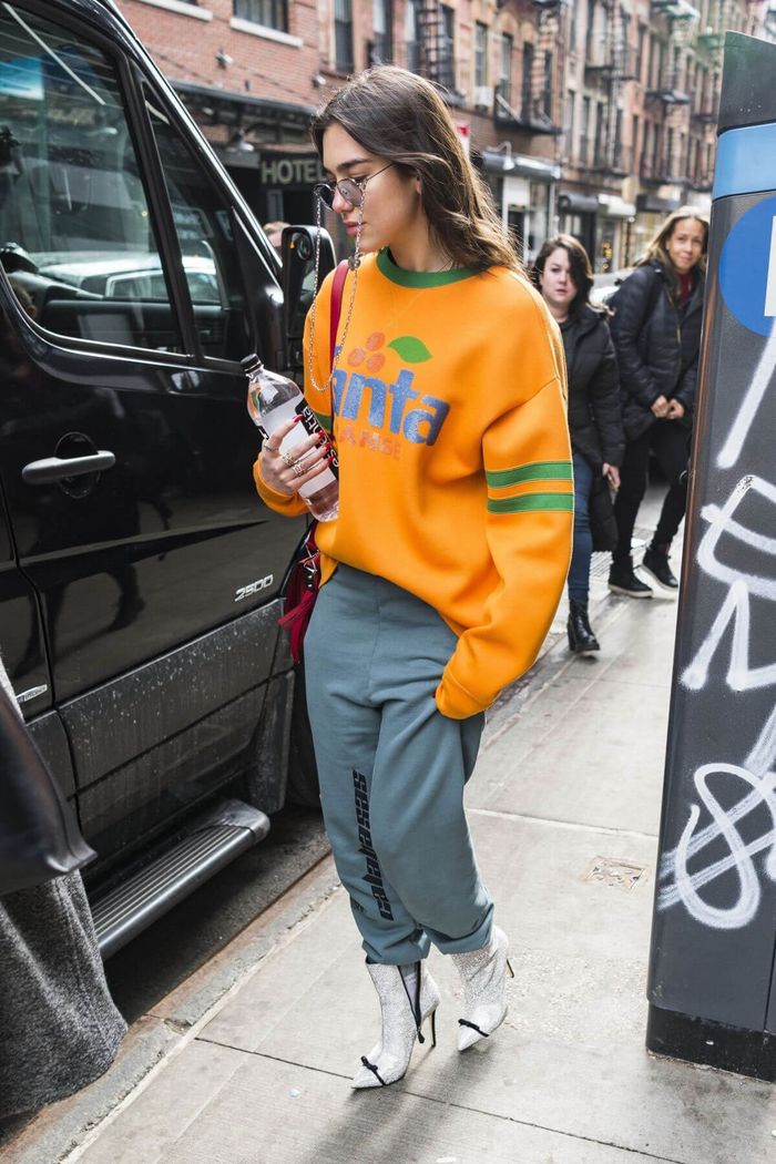 Dua Lipa sweater + sweatpants