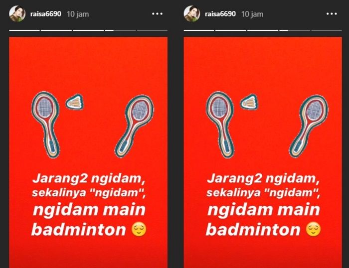 Raisa mengaku ngidam main badminton