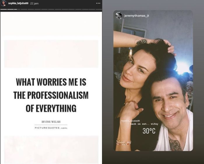 Unggahan Jeremy Thomas dan Sophia Latjuba singgung perihal profesionalitas