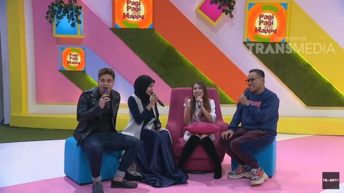 Angela tee, sahabat Kriss Hatta saat menjadi bintang tamu di acara Pagi Pagi Pasti Happy (10/8/2018)