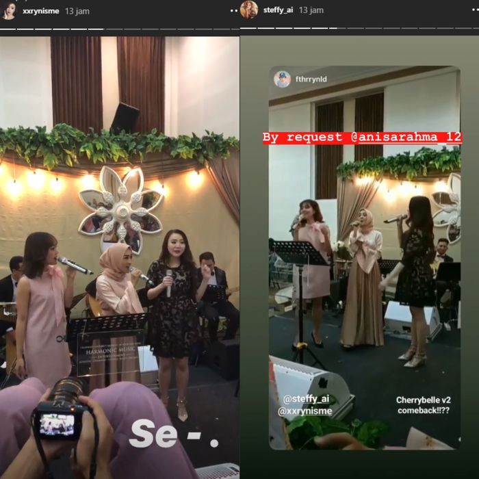 Steffy dan Ryn menyanyi di acara pernikahan Anisa dan Dito, Minggu (16/9/2018)
