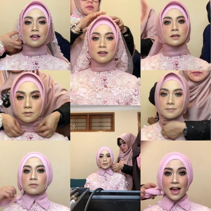 Makeup nuansa pinkish untuk resepsi Anisa Rahma