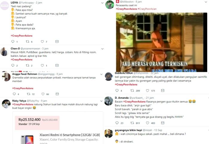 Warganet buat tagar #CrazyPoorAsians