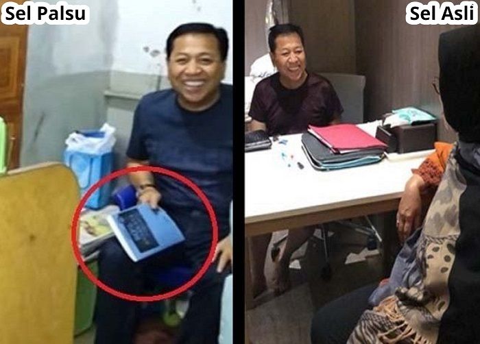 Sel tahanan Setya Novanto yang asli dan yang palsu