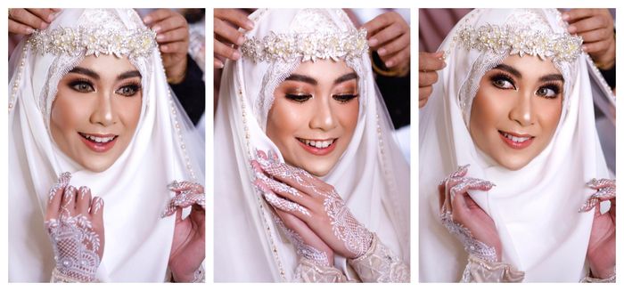 Penampilan cantik Anisa Rahma saat akad nikah, Minggu (16/9/2018).
