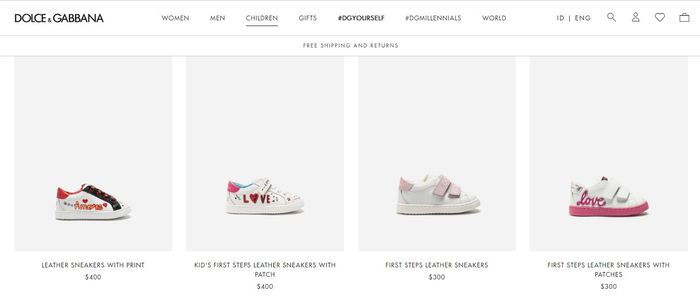 Pilihan sepatu baby newborn Dolce&Gabbana