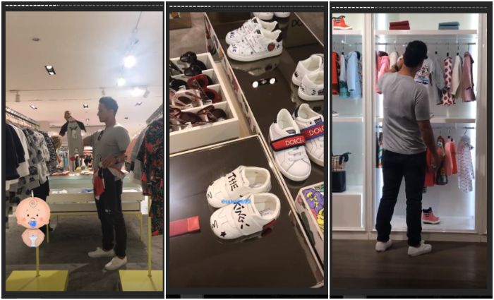 Hamish Daud memilih berbagai busana bayi di outlet ternama