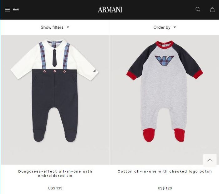 Pilihan romper bayi dari brand Armani