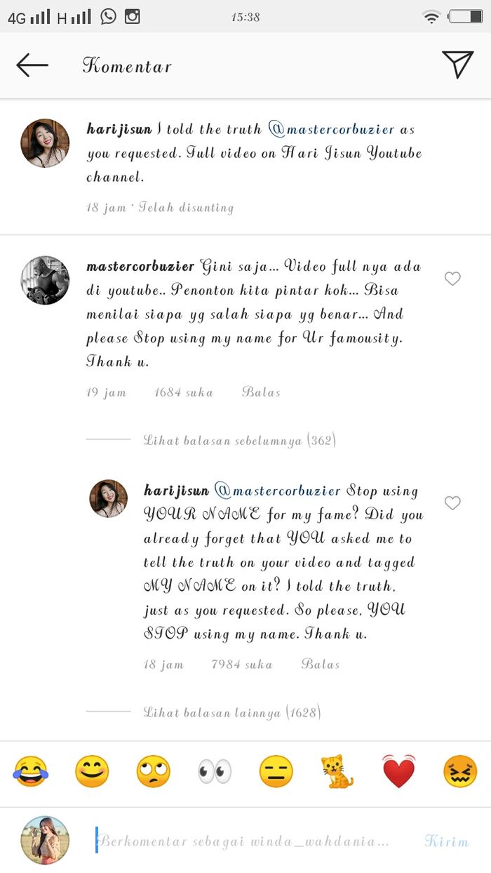 Hari Jisun dan Deddy Corbuzier saling berbalas komentar.