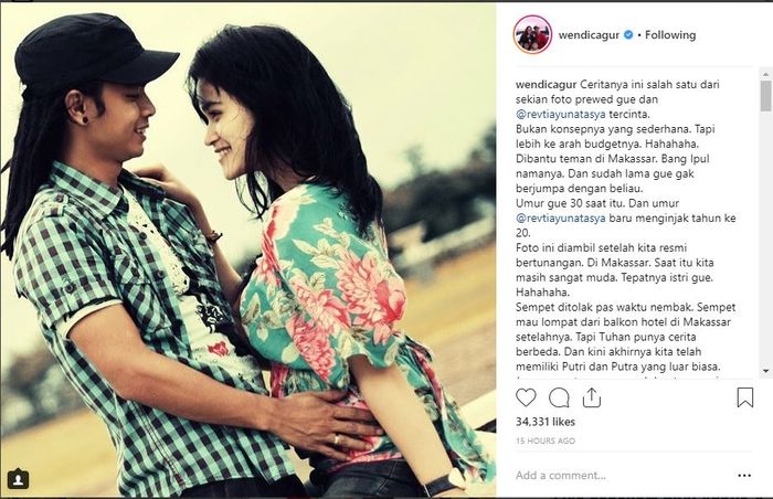 Wendy Cagur dan sang istri.