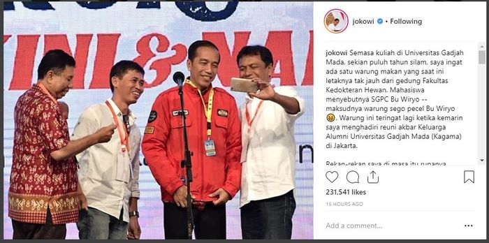 Presiden Jokowi membeberkan cerita semasa kuliah.