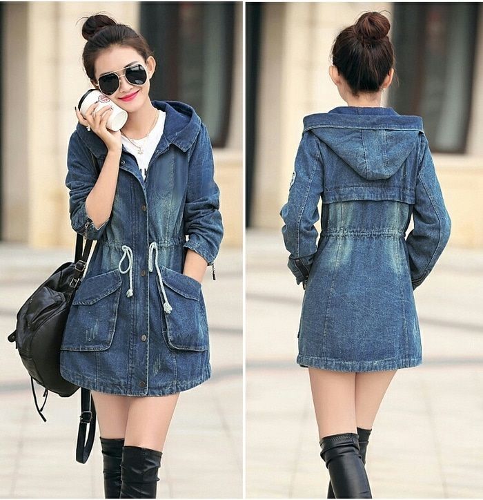 Coat denim with Hoodie