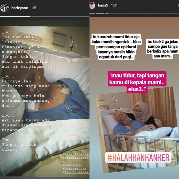 Momen saat Hada menemani sang ibu di rumah sakit