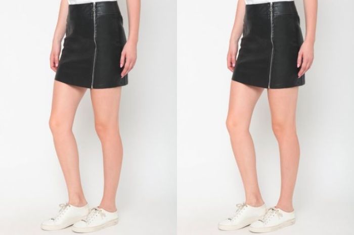 Heart and Feel - Side Zipper Leather Mini Skirt