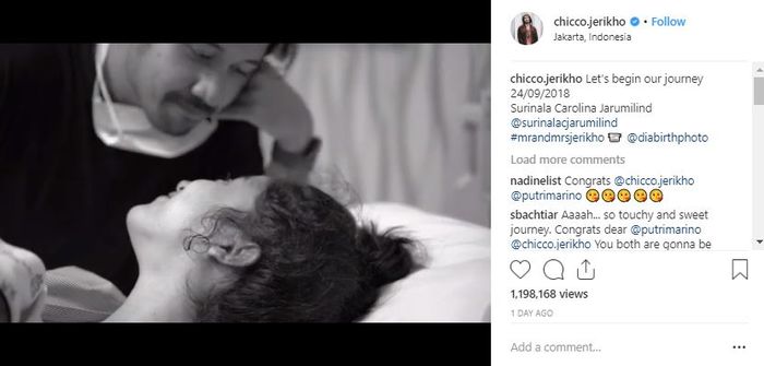 Chicco Jerikho mengumumkan kelahiran putrinya