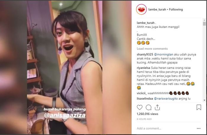 unggahan mengenai kehamilan Anissa Aziza, istri Raditya Dika