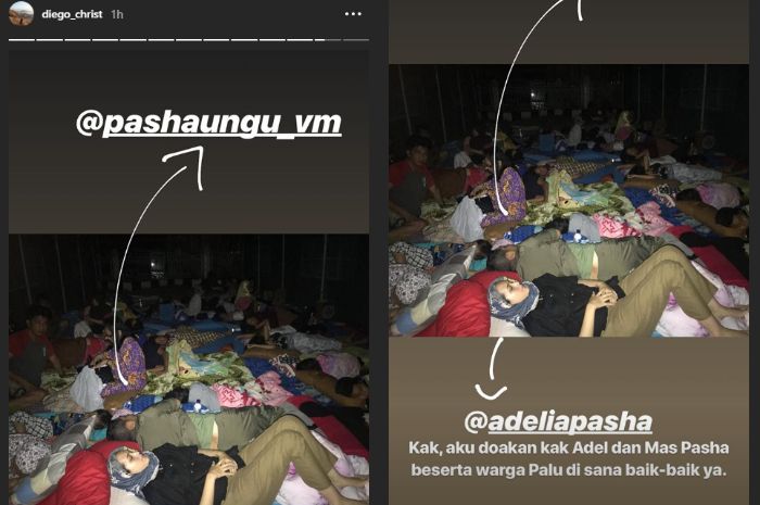 Adelia dan Pasha tidur di tenda pengungsian