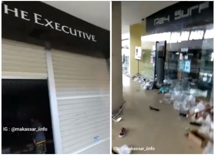 Massa jarah Mall besar di Palu, produk dari sejumlah brand terkenal ludes dicuri