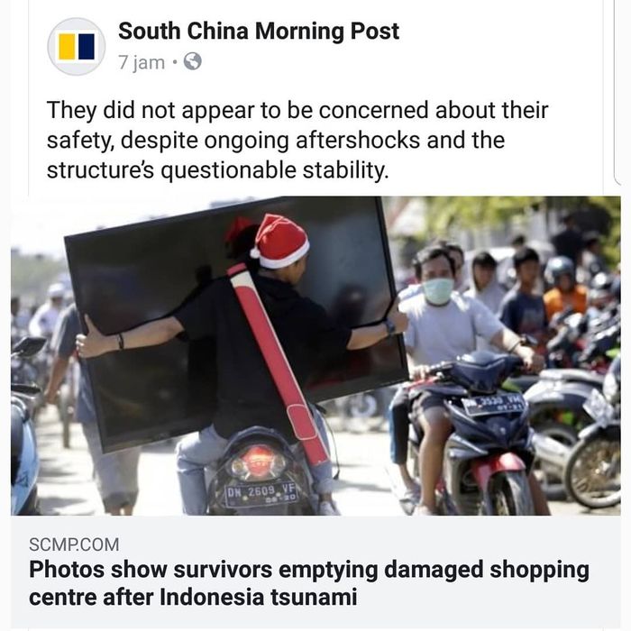 Aksi massa menjarah Mall besar di Palu menjadi sorotan media luar negeri
