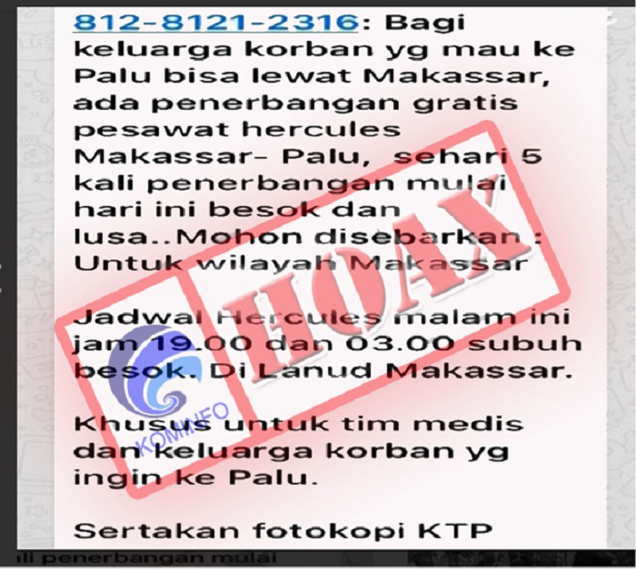Hoaks penerbangan gratis