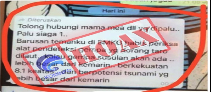 Hoaks gempa bumi susulan