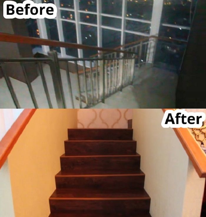 Desain tangga apartemen Maia yang tampak berbeda