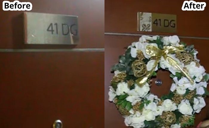Tampilan pintu apartemen Maia Estianty