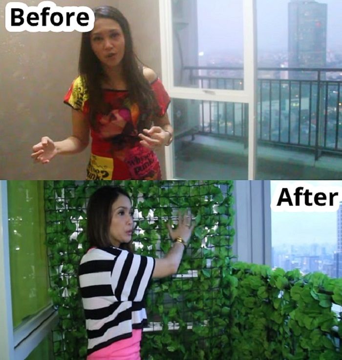 Tampilan balkon apartemen Maia