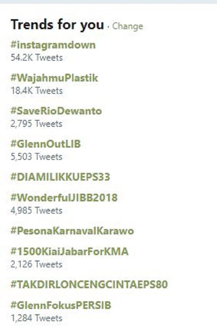 trending topik instagram down