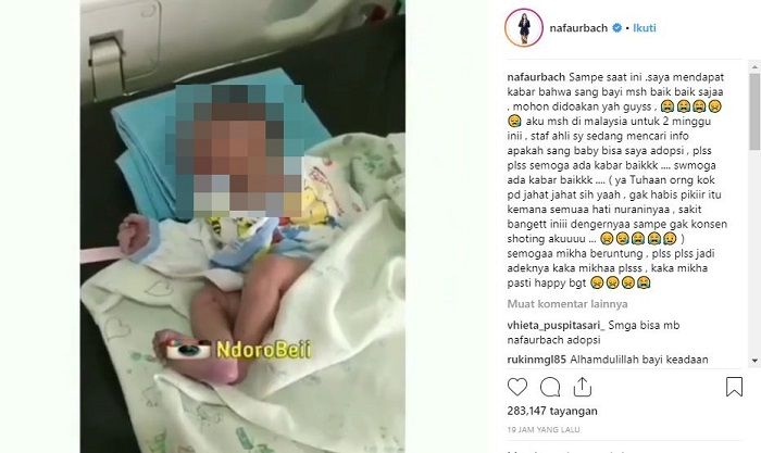 Nafa Urbach ingin mengadopsi bayi malang yang dilempar dari lantai 3