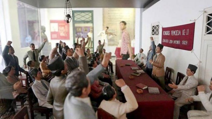 Diorama Kongres Pemuda di Museum Sumpah Pemuda, Jalan Kramat Raya, Jakarta Pusat