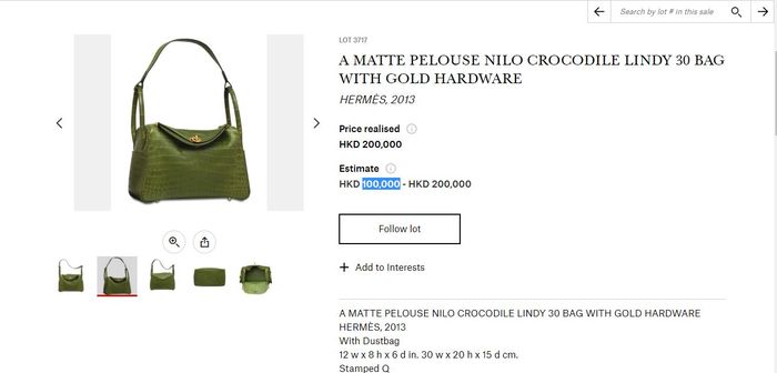 HERMES Shoulder Bag Lindy 30 PELOUS Crocodile Niloticus
