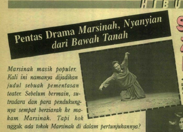 Roh Tokoh yang diperankan Ratna Sarumpaet, prihatin pada ketidakadilan di muka bumi. sumber Tabloid Nova edisi September 1994