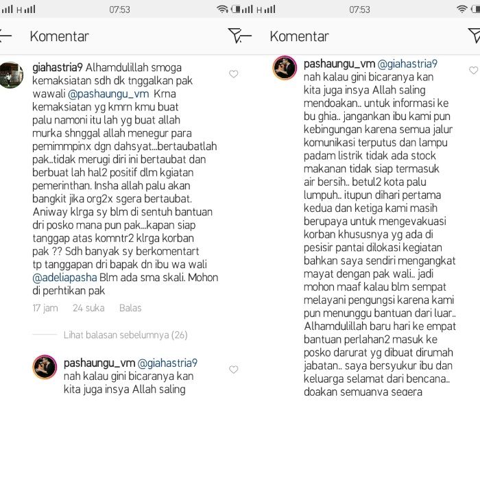 Tanggapan PAsha Ungu ketika ada komentar jahat terhadapnya mengenai gempa palu