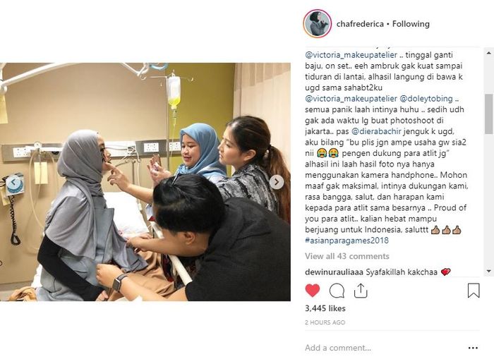 Chacha yang sedang sakit tetap ingin melakukan pemotretan maskot Momo
