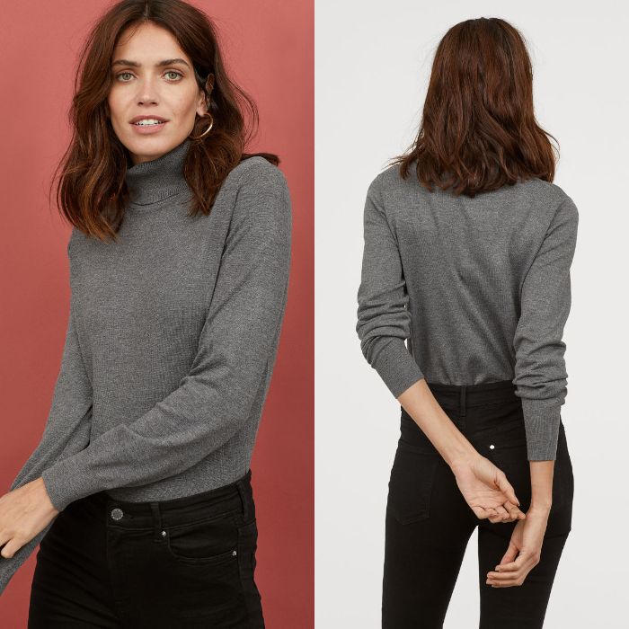 Gaya Edgy ala Kim Tae Ri dengan H&M - Fine Knit Polo Neck Jumper