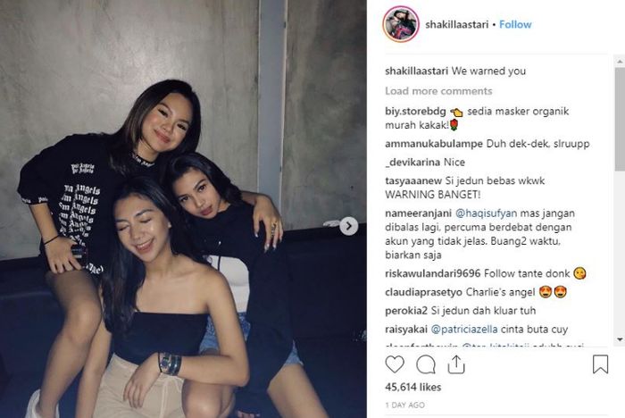  Shakila Harris menuliskan keterangan we warned you.
