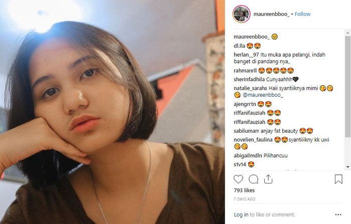 Unggahan Nadiva Maureen di Instagram pribadinya