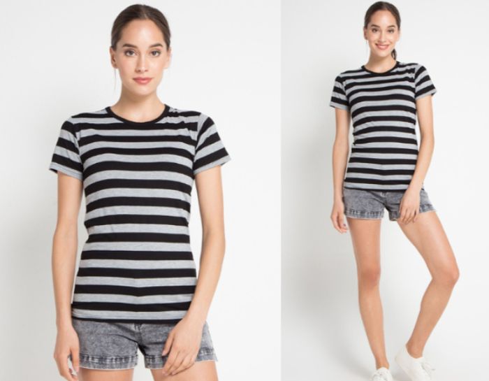 Gaya kasual ala Yuki Kato dengan Third Day - S/S Lds Stripe