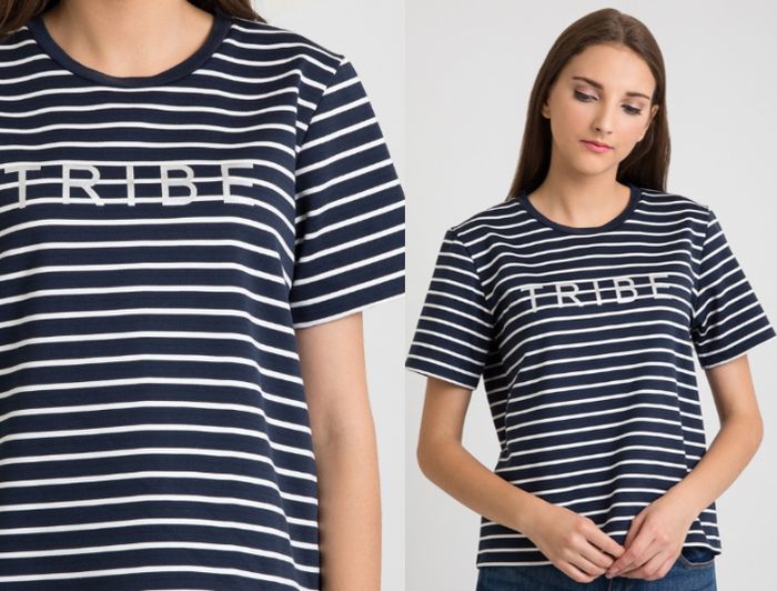 Gaya kasual ala Yuki Kato dengan Rave Habbit - CLARISSA Navy Tshirt