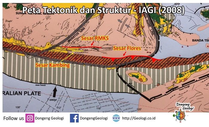Peta sesar Kambing yang diduga jadi penyebab gempa Situbondo