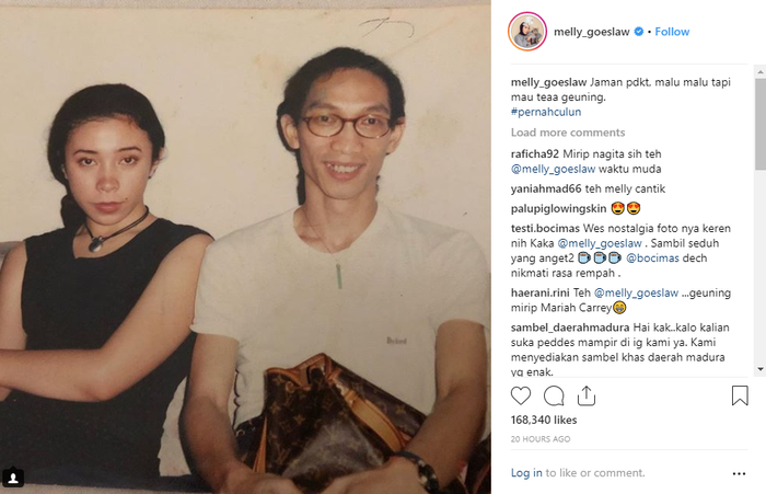 Foto Melly Goeslow dan Anto Hoed ketika masa pendekatan